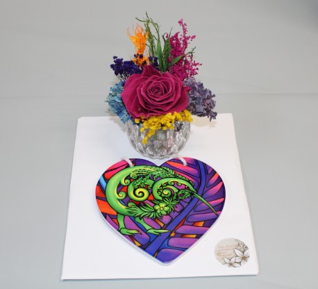 Rose bomb ceramic heart combo
