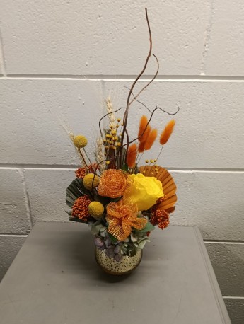 Gold dried mirror vase