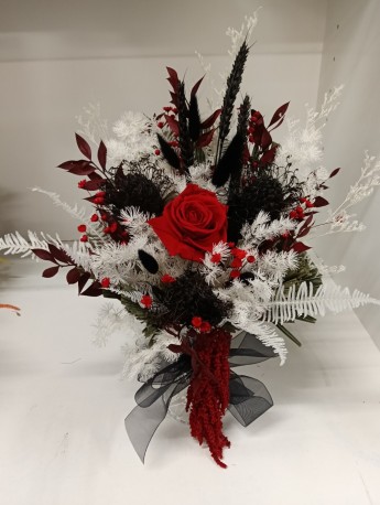 Red and Black dried arrangement