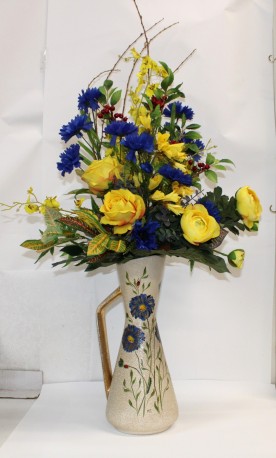Tall Hand Painted Jug