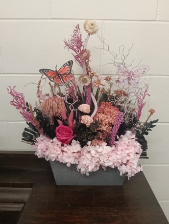 Dried winter garden arrangement