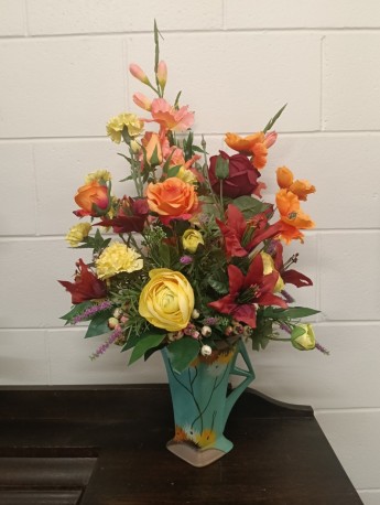 Artificial retro jug arrangement