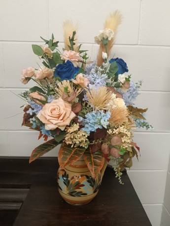 Pastel artificial pottery jug