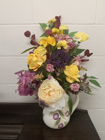 Jug Arrangement Yellow & Mauve